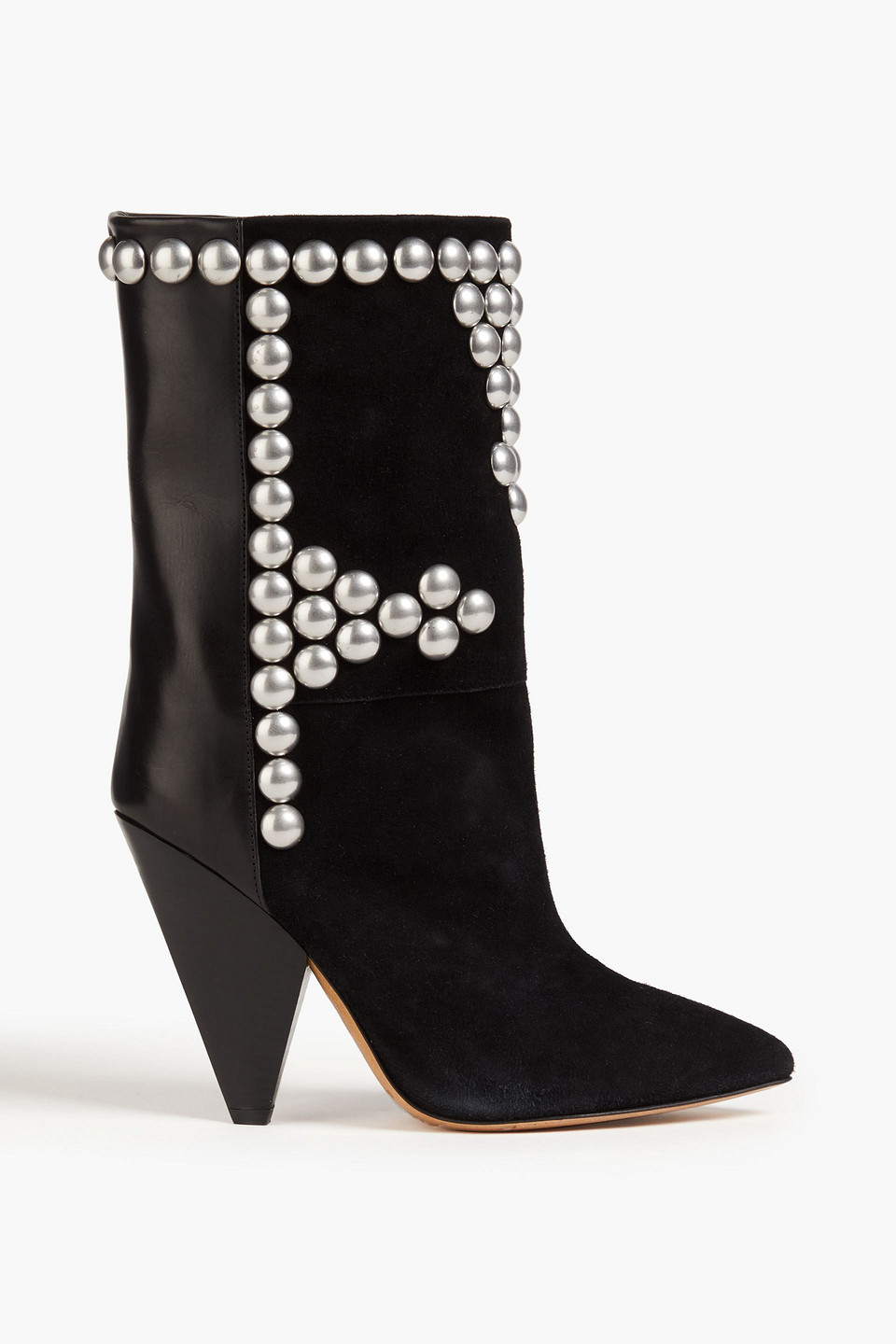 Layo studded leather and suede ankle boots