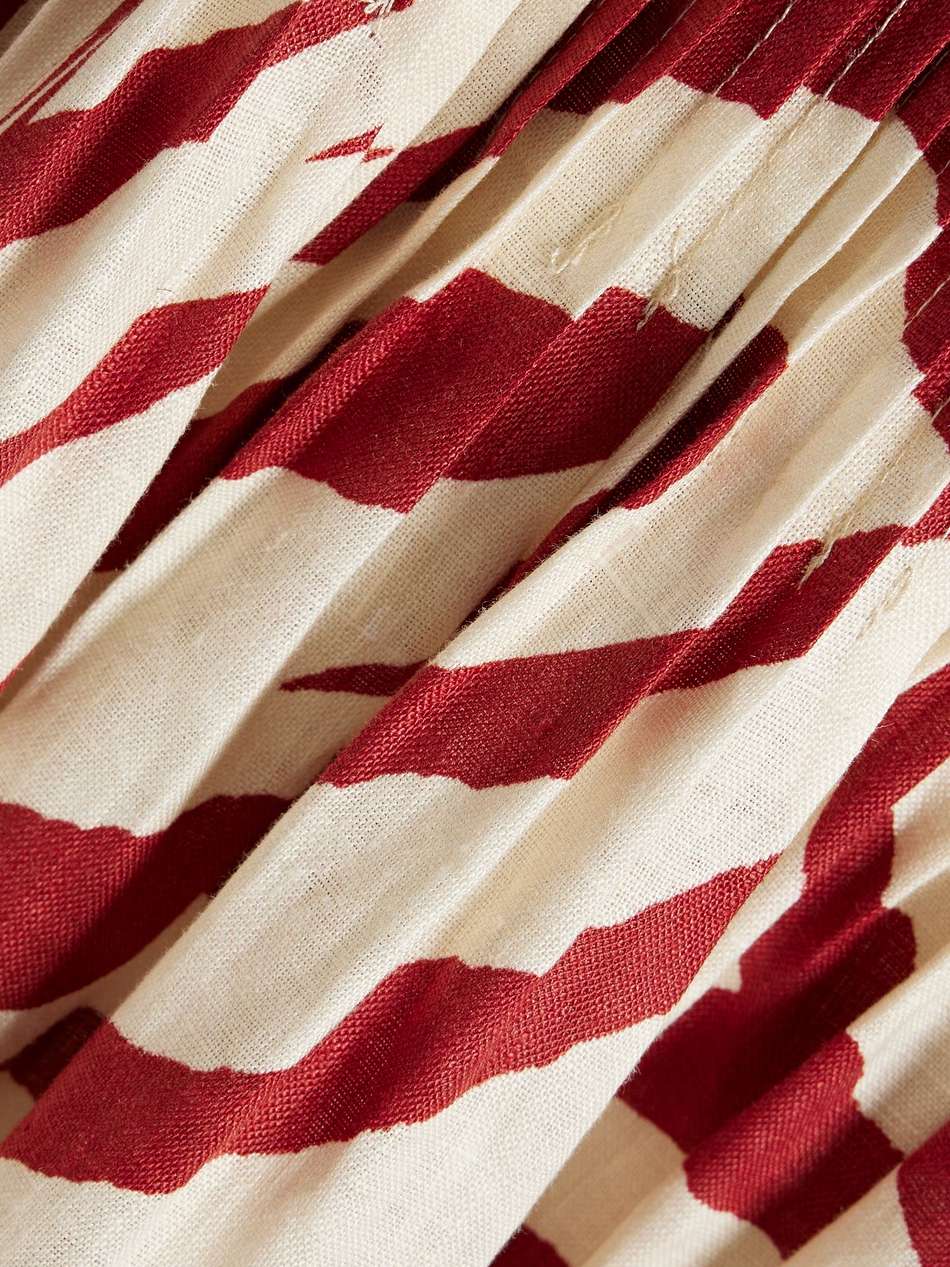 mireille pintucked zebra-print linen maxi dress