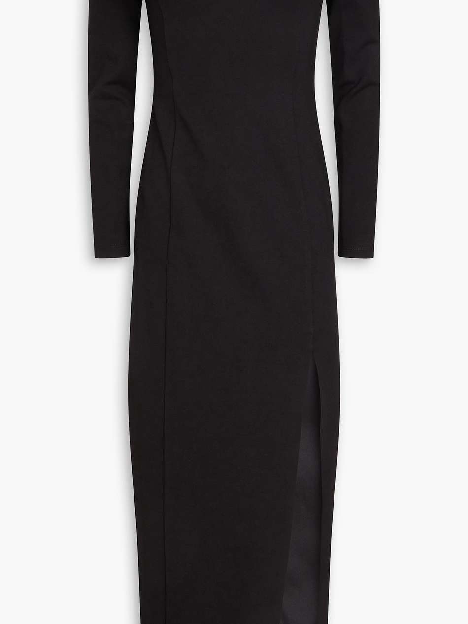 off-the-shoulder ponte midi dress