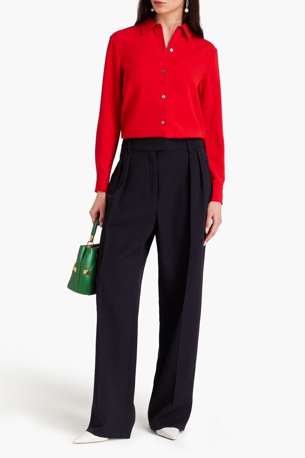 VALENTINO GARAVANI Hose mit geradem Bein aus Woll-Twill