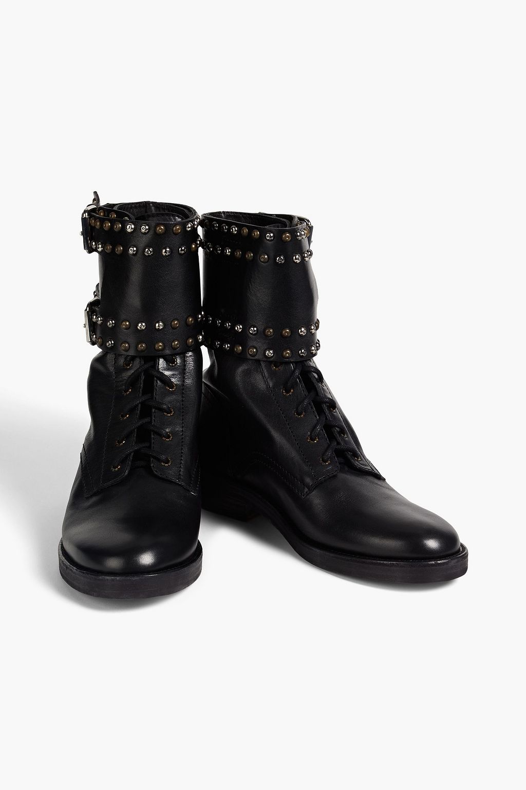ISABEL MARANT Teylon buckled studded leather combat boots