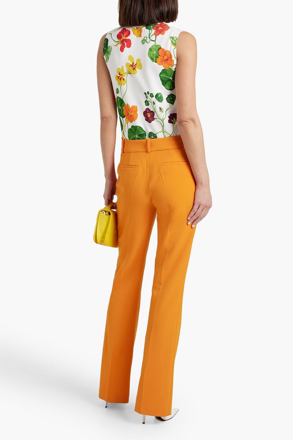 OSCAR DE LA RENTA Floral-print cotton-blend top