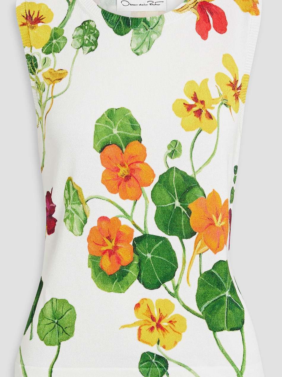 floral-print cotton-blend top