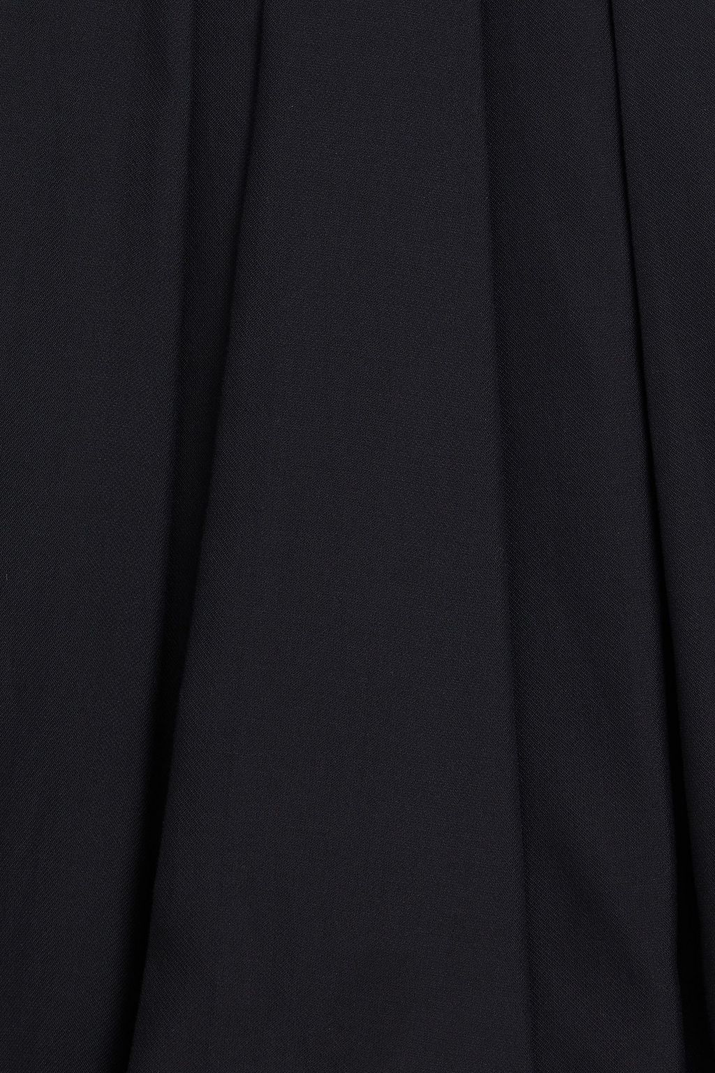VALENTINO GARAVANI Pleated cotton and silk-blend crepe midi skirt