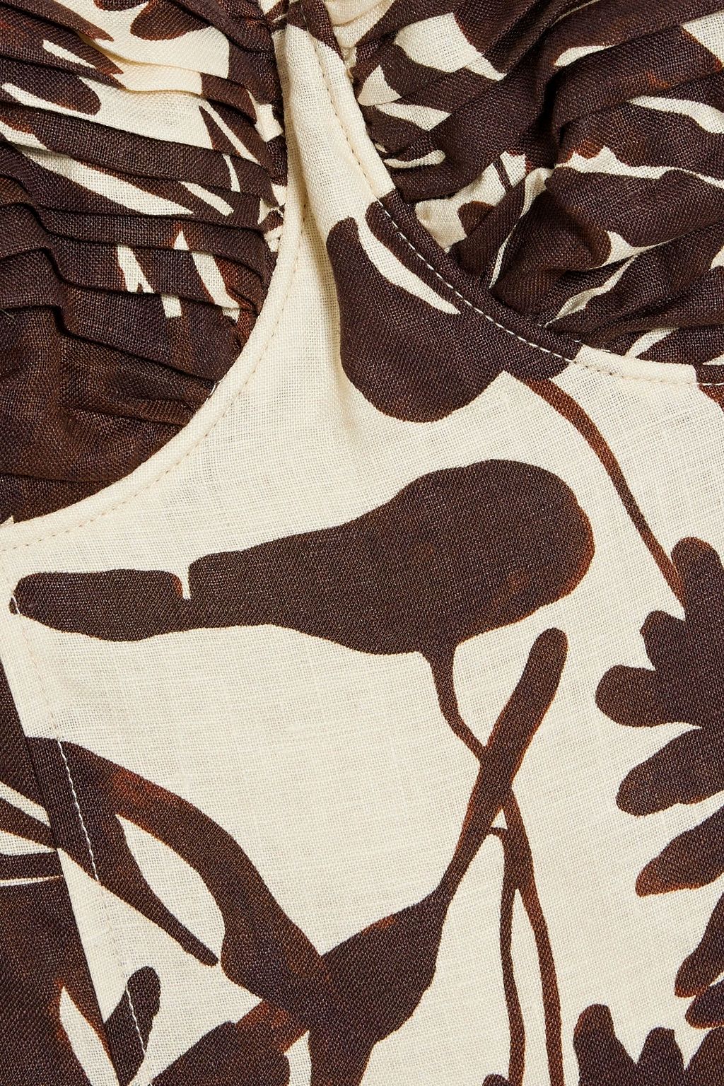 NICHOLAS Belted floral-print linen maxi dress