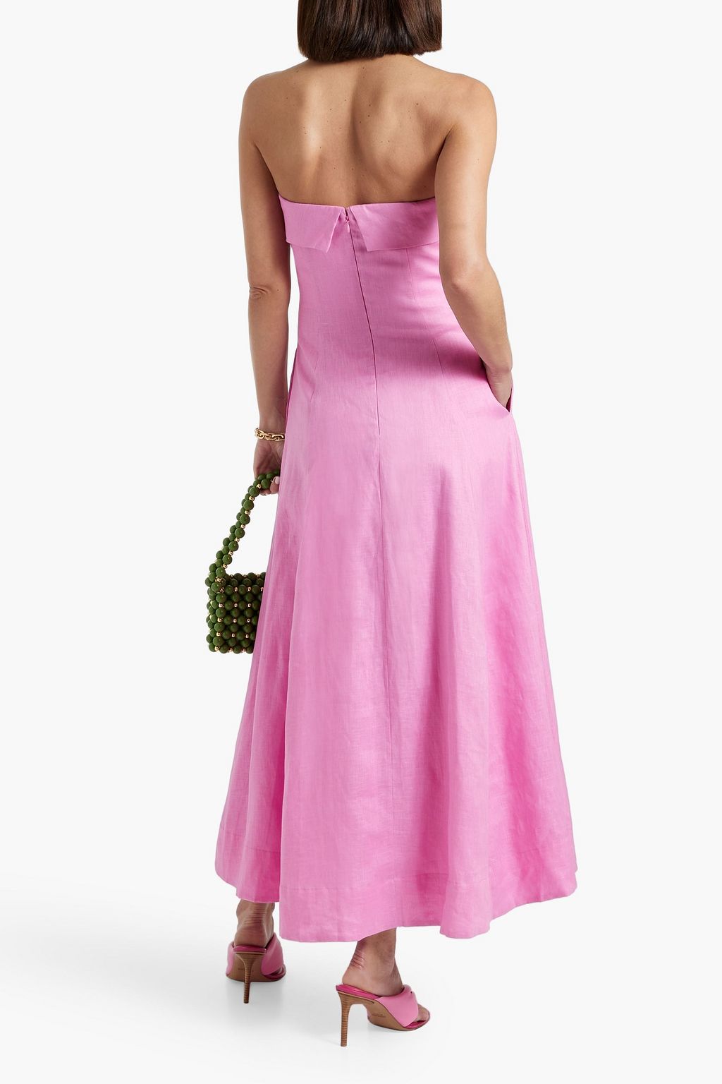 NICHOLAS Strapless linen maxi dress