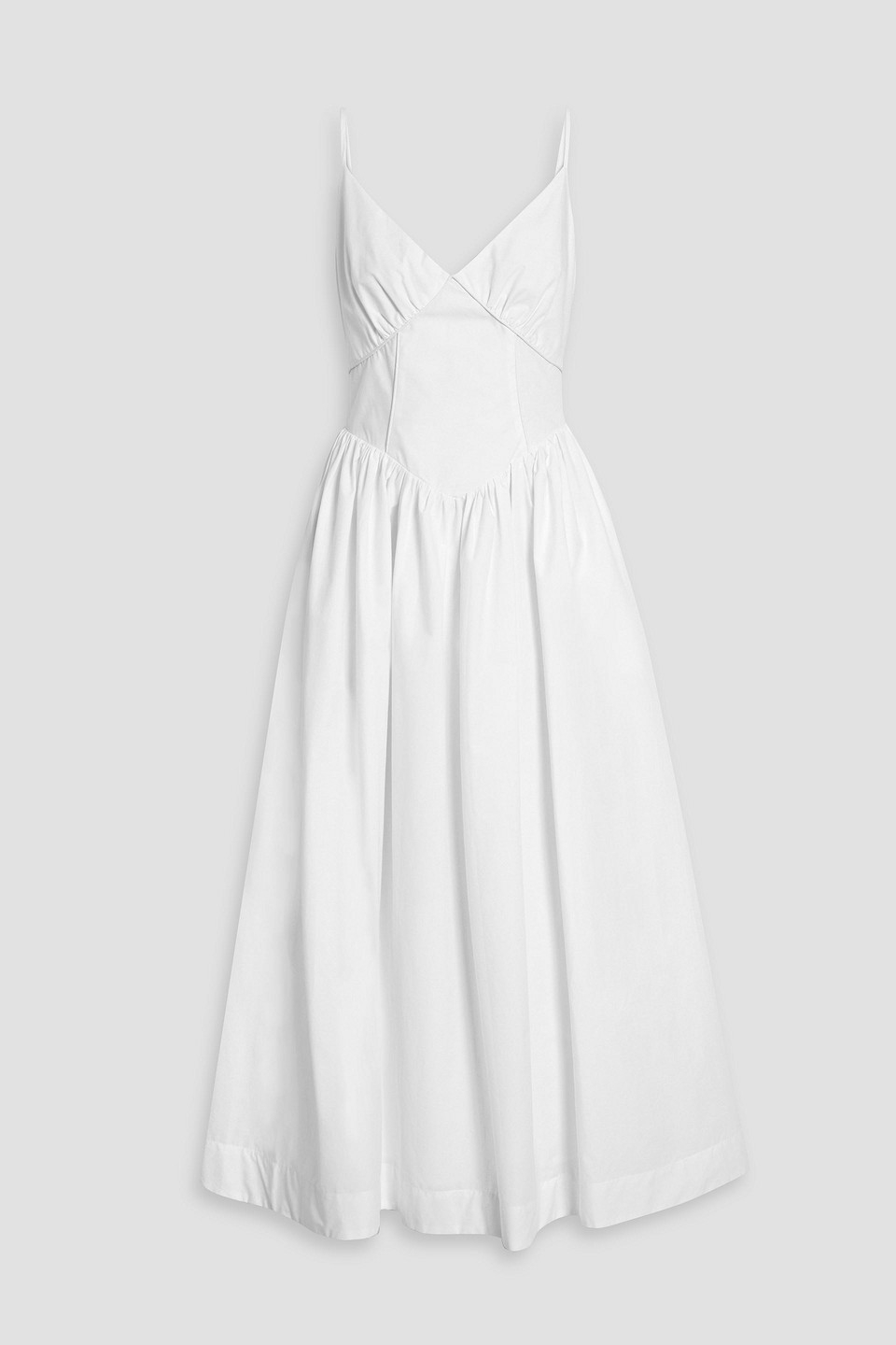 Nicholas Becker Cotton-poplin Midi Dress In White