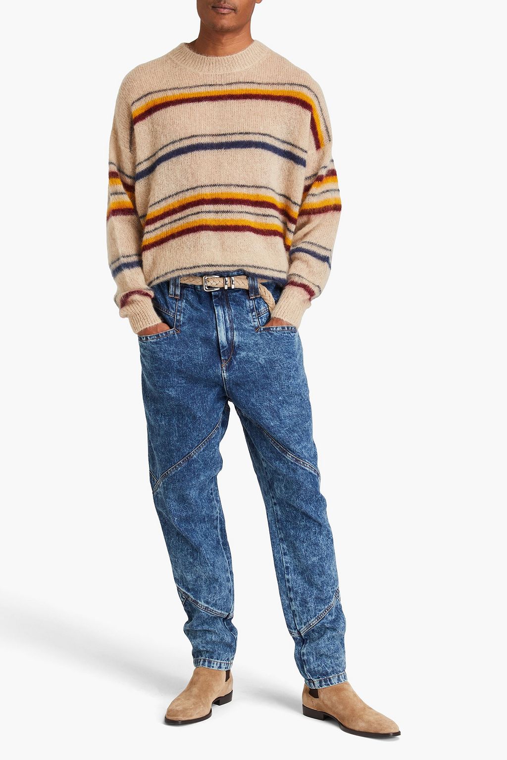 ISABEL MARANT 애시드 워싱 데님 진