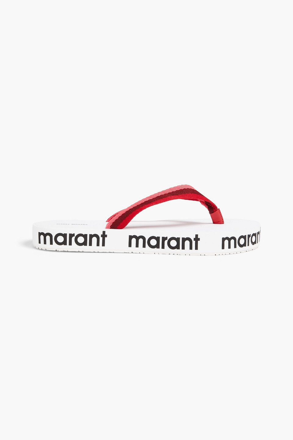 Isabel Marant Tae Striped Webbing Flip Flops In Red