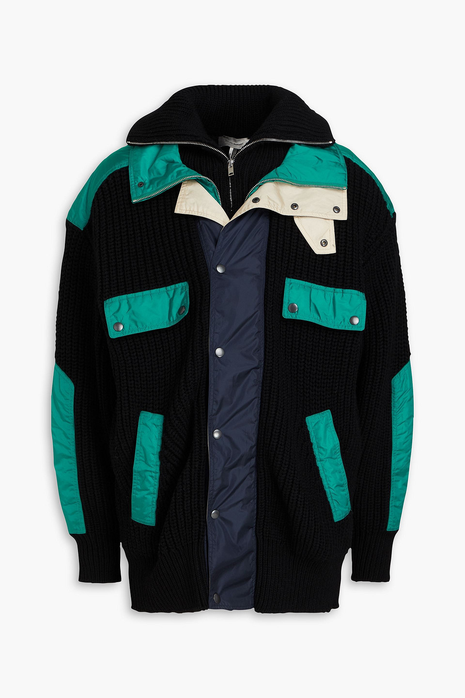 Isabel Marant - Darius shell-trimmed ribbed wool-blend jacket - Black - S