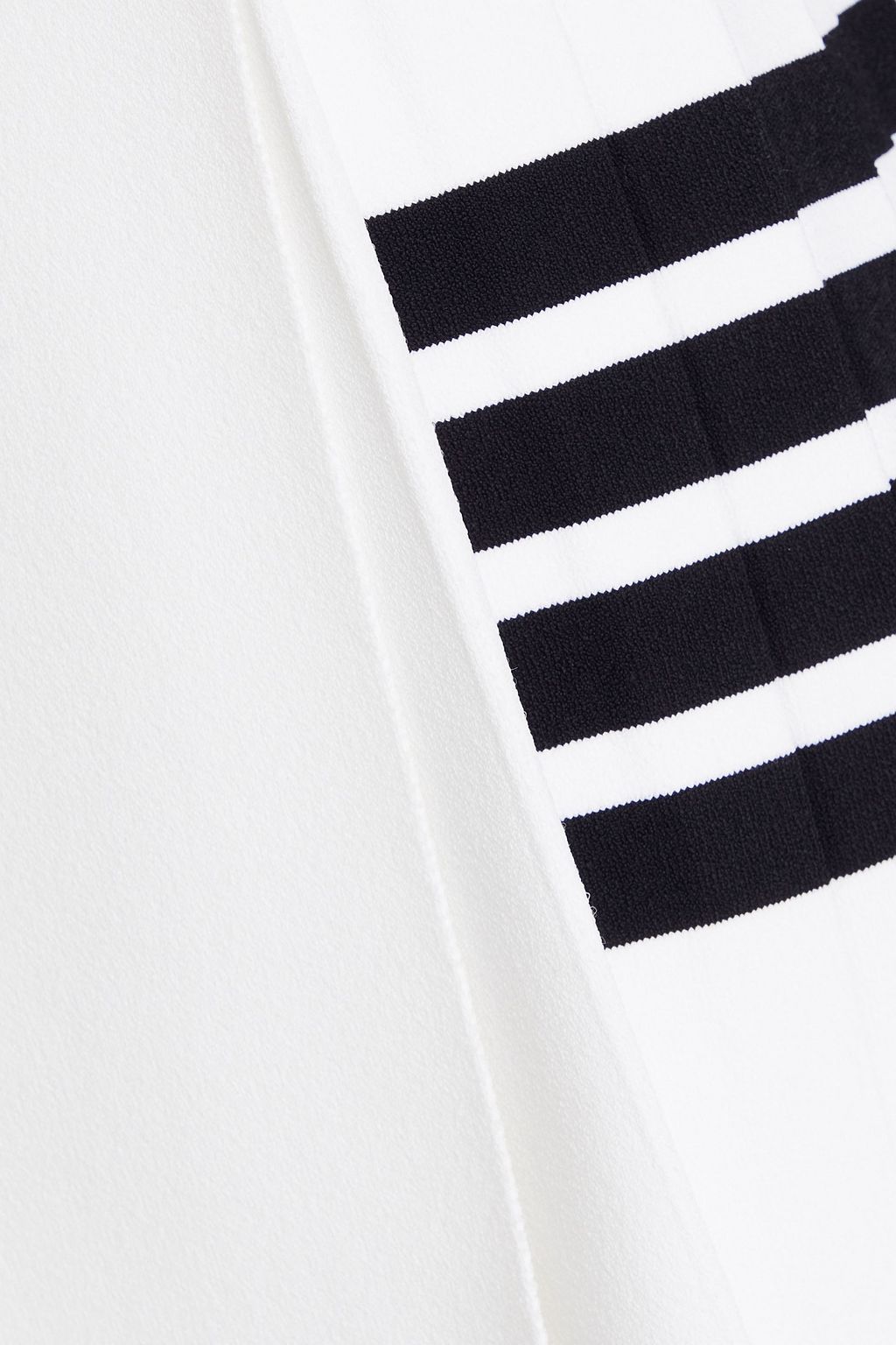 THOM BROWNE Wrap-effect pleated knitted mini skirt