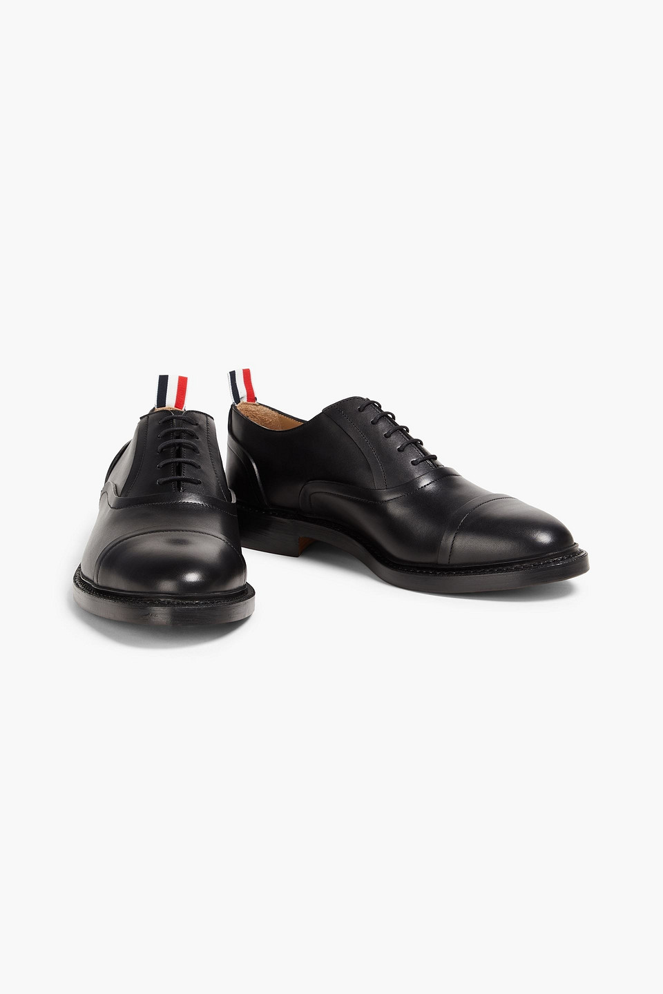 Thom Browne Leather Oxford Shoes In Black