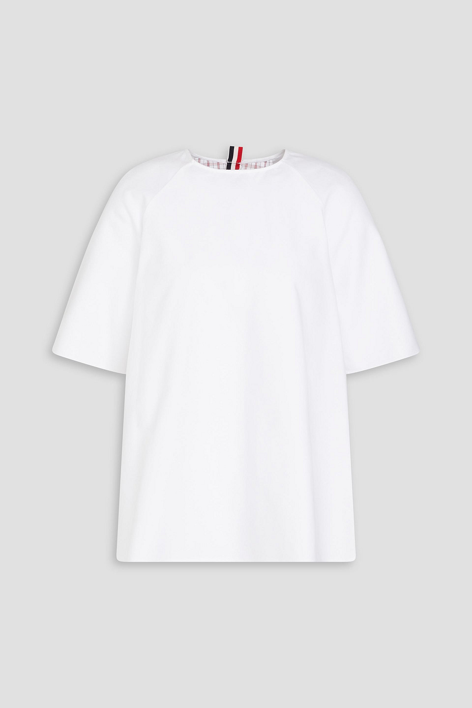 thom browne - oxford-paneled cotton-poplin top - white - it 38