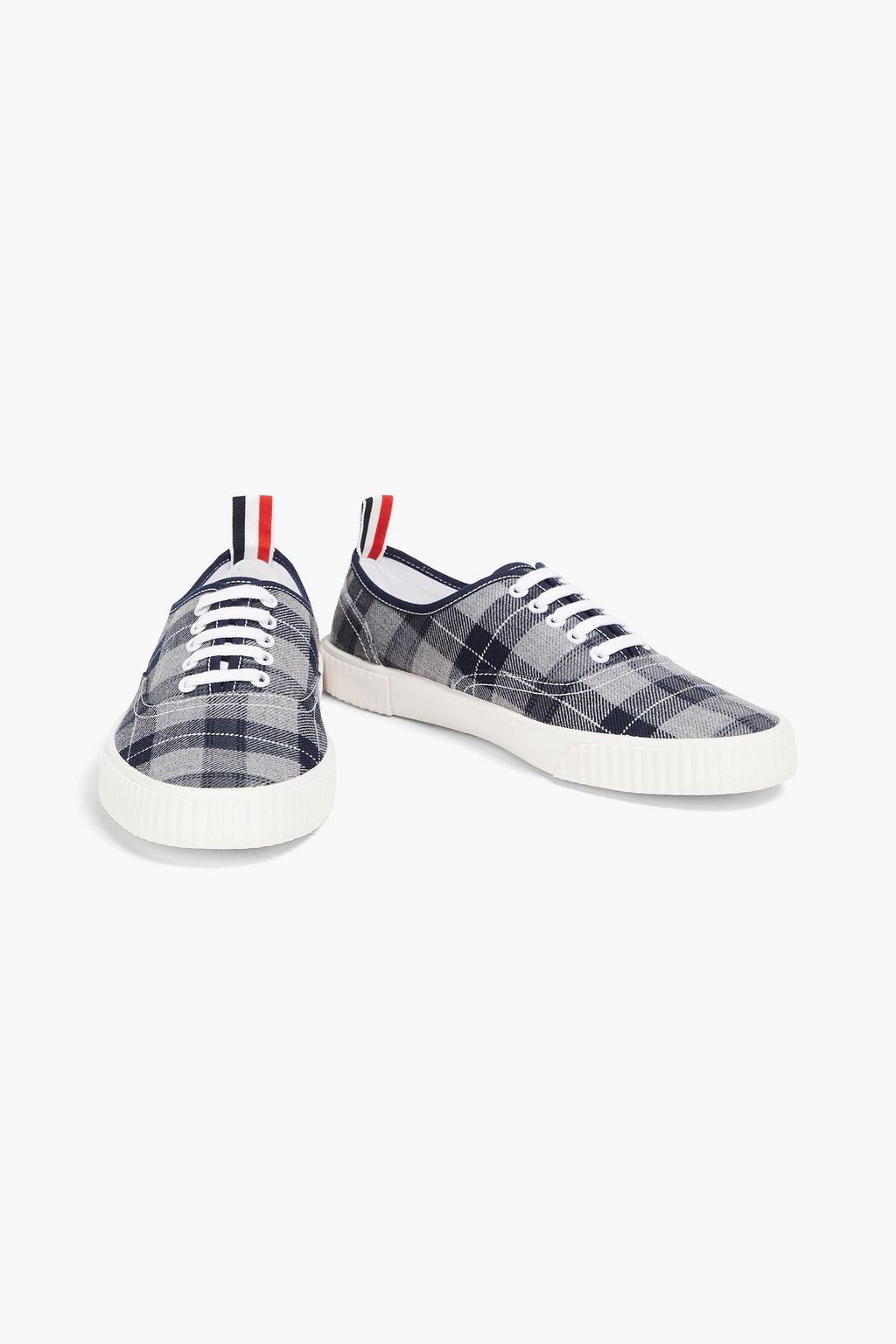 THOM BROWNE Heritage checked twill sneakers