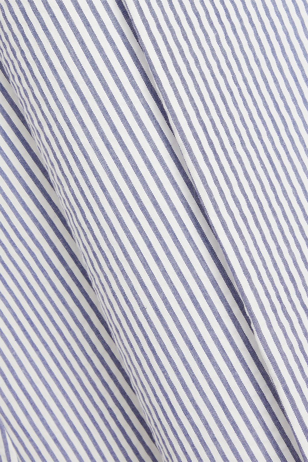 THOM BROWNE Striped cotton-seersucker top