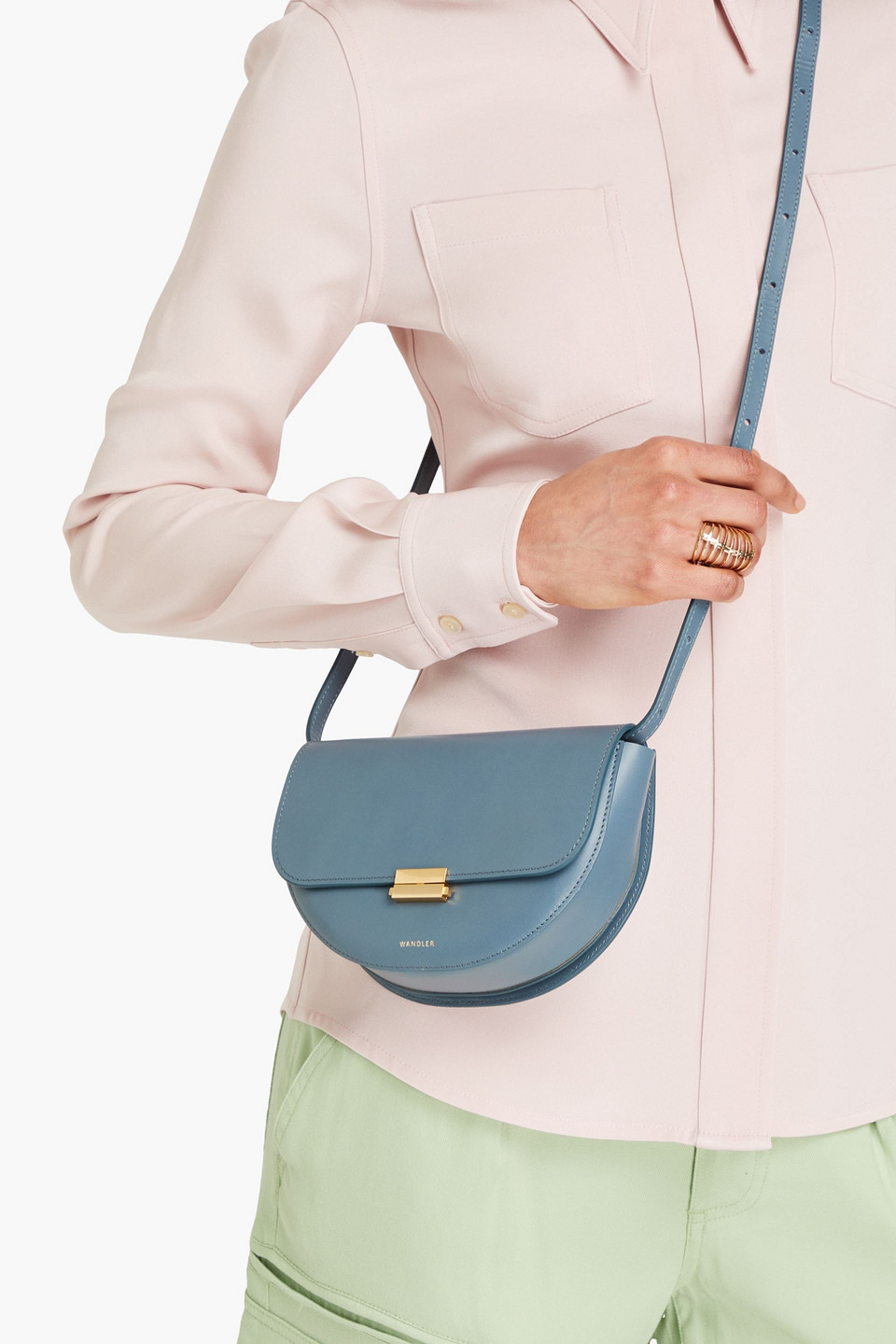Wandler Anna Leather Belt Bag In Storm Blue ModeSens