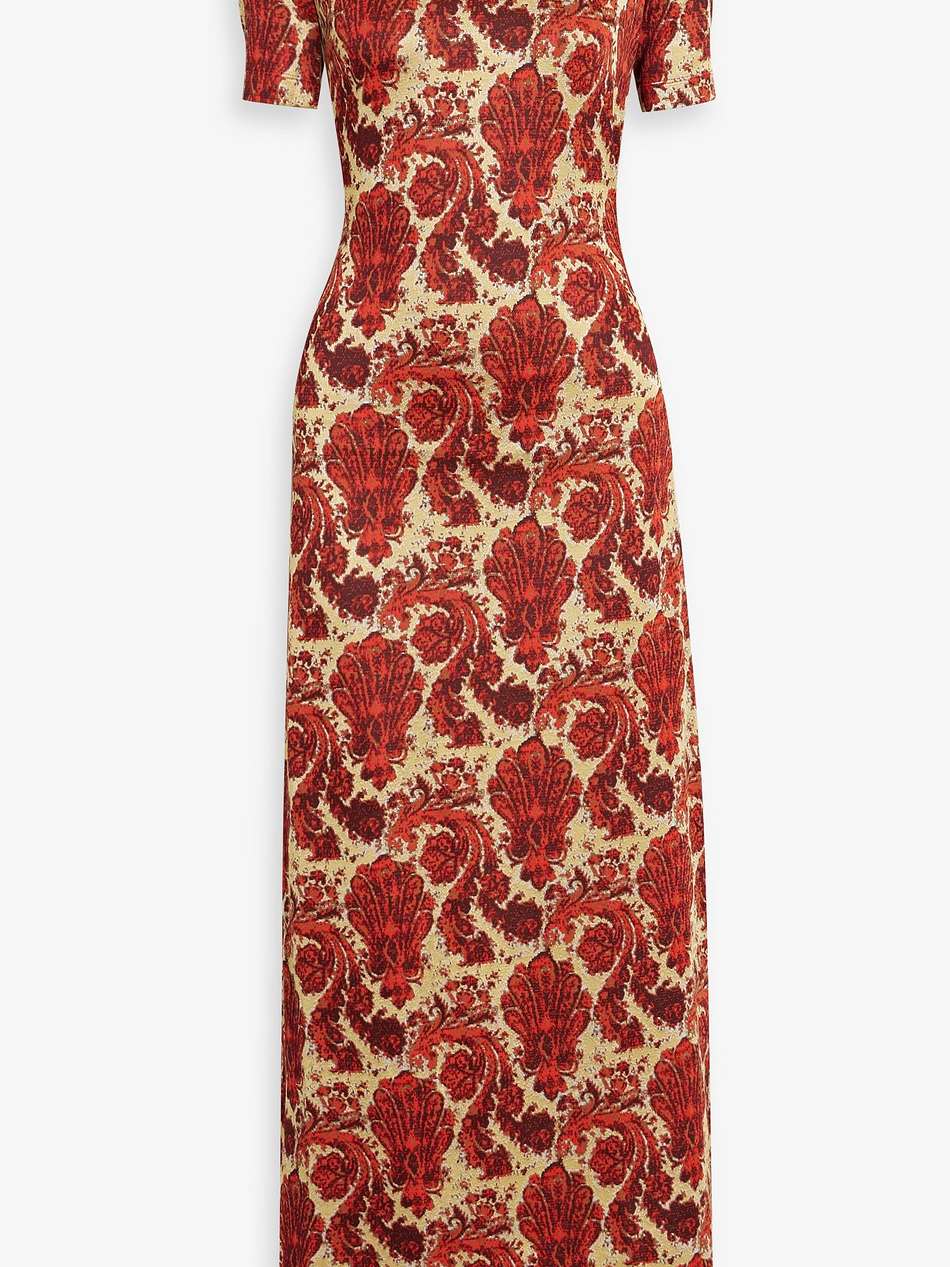 metallic jacquard-knit maxi dress