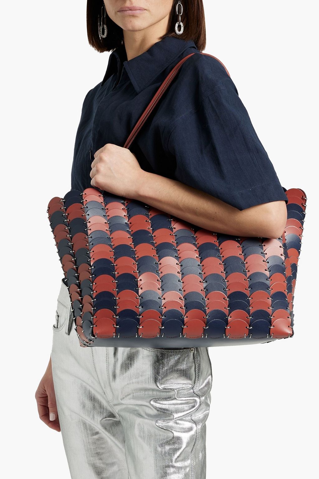 RABANNE Pacoio Cabas laser-cut leather tote