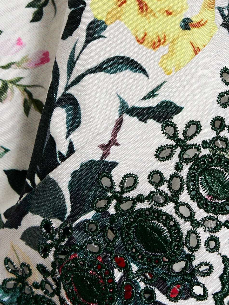 pintucked floral-print stretch-jersey mini dress