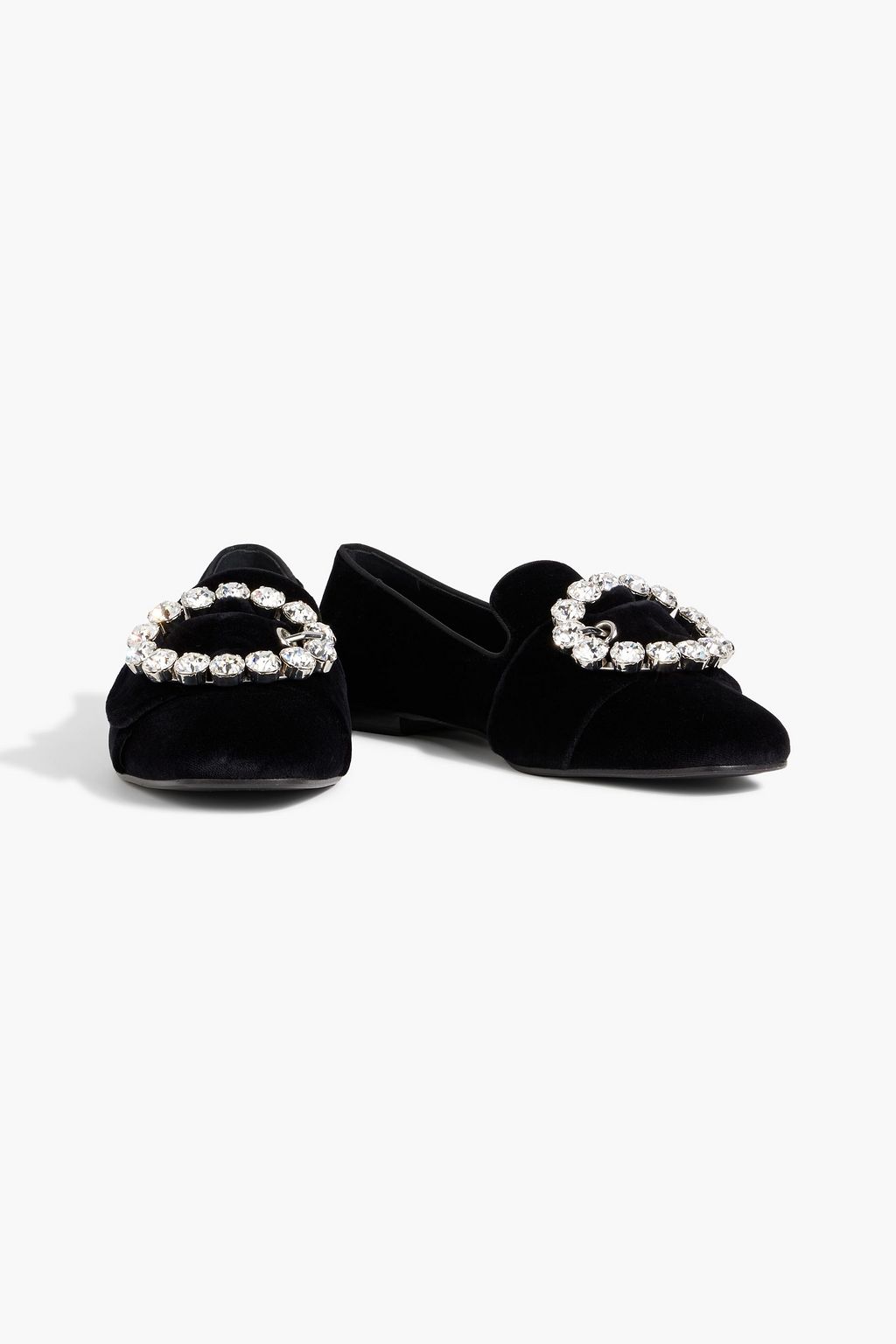 DOLCE&GABBANA Jackie embellished velvet loafers