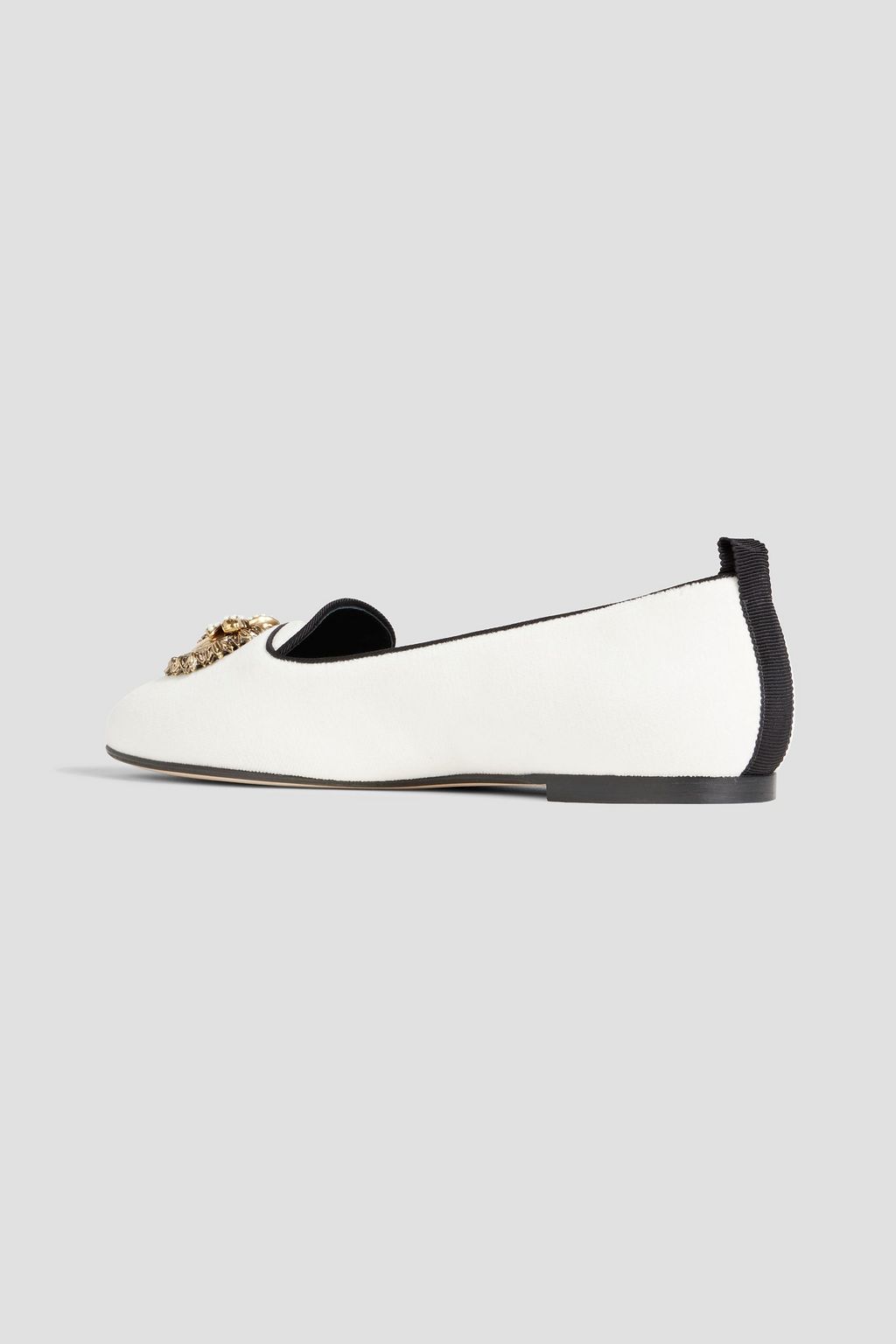 DOLCE&GABBANA Embellished velvet slippers