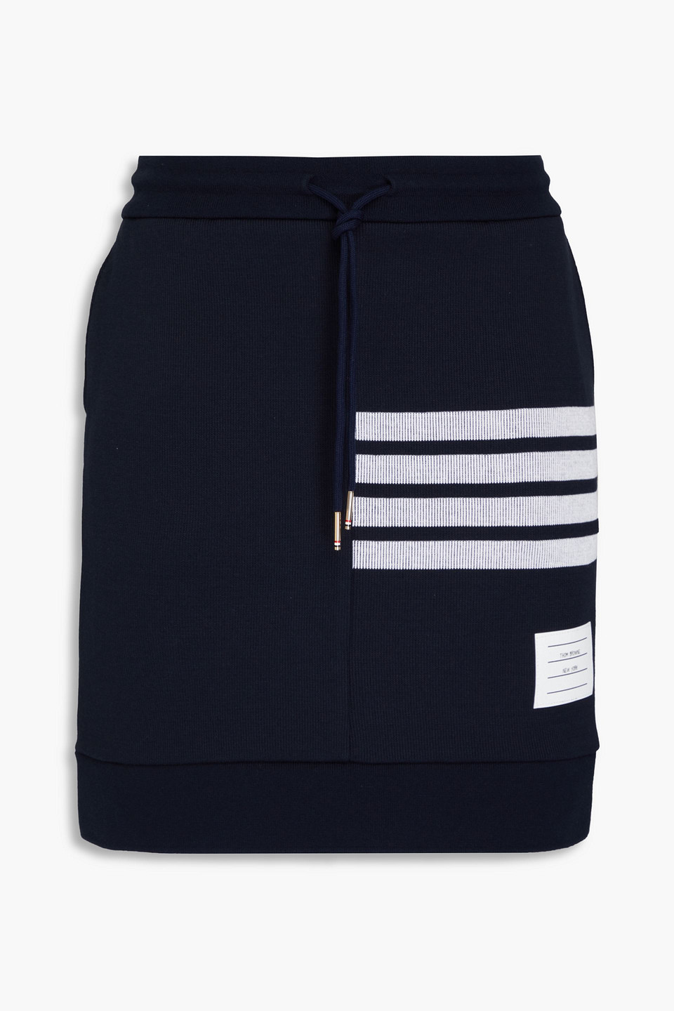 Thom Browne - Striped French cotton-terry mini skirt - Blue - IT 40