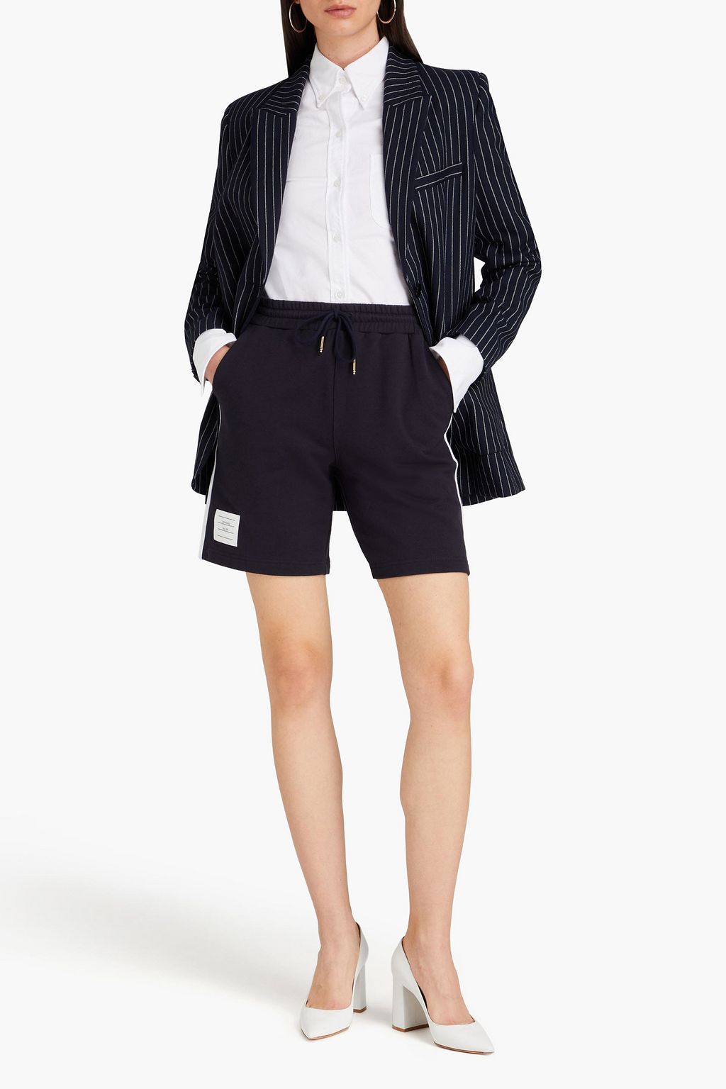 THOM BROWNE 스트라이프 프렌치 코튼 테리 쇼츠