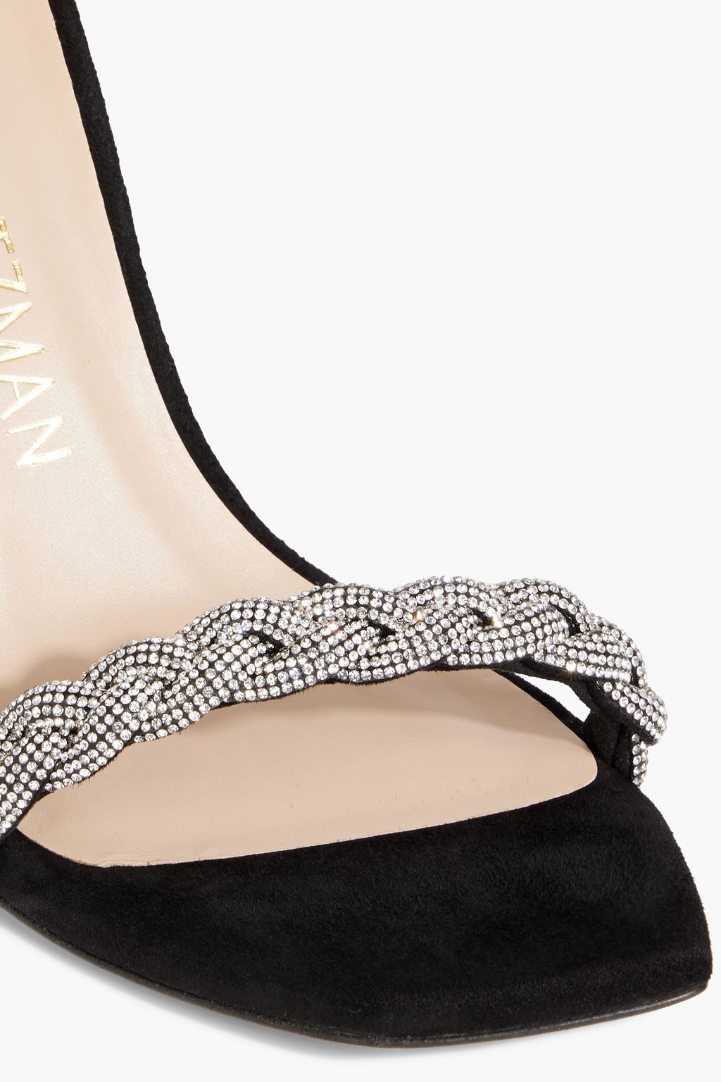 STUART WEITZMAN Crystal-embellished suede sandals