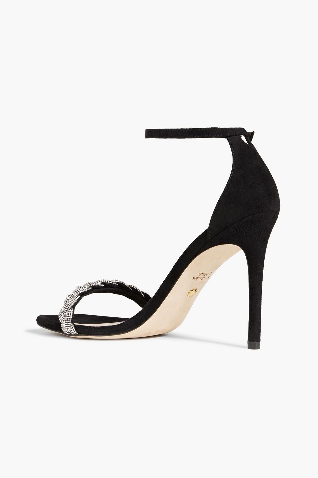 STUART WEITZMAN Crystal-embellished suede sandals