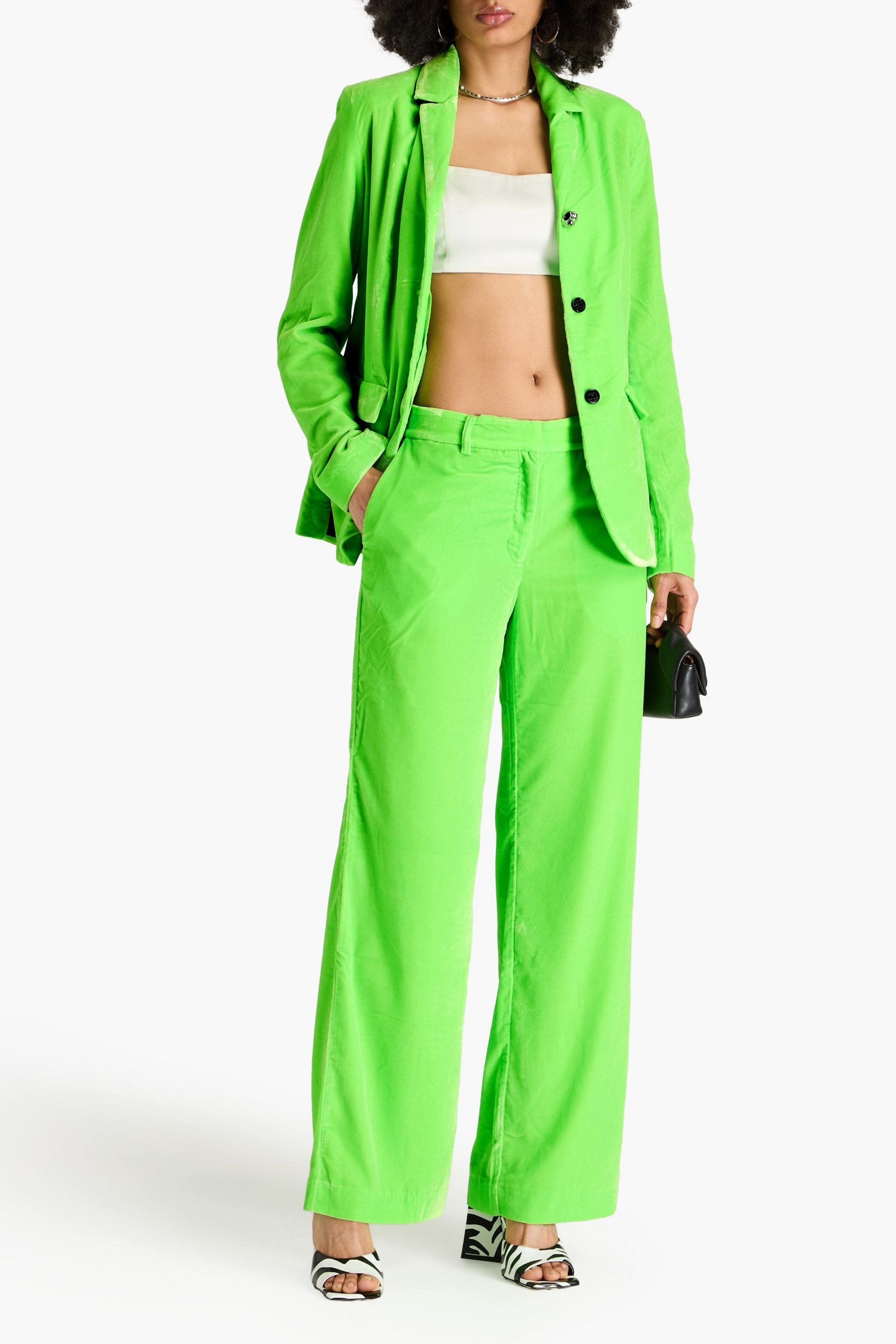 Stine Goya Benny velvet straight-leg pants