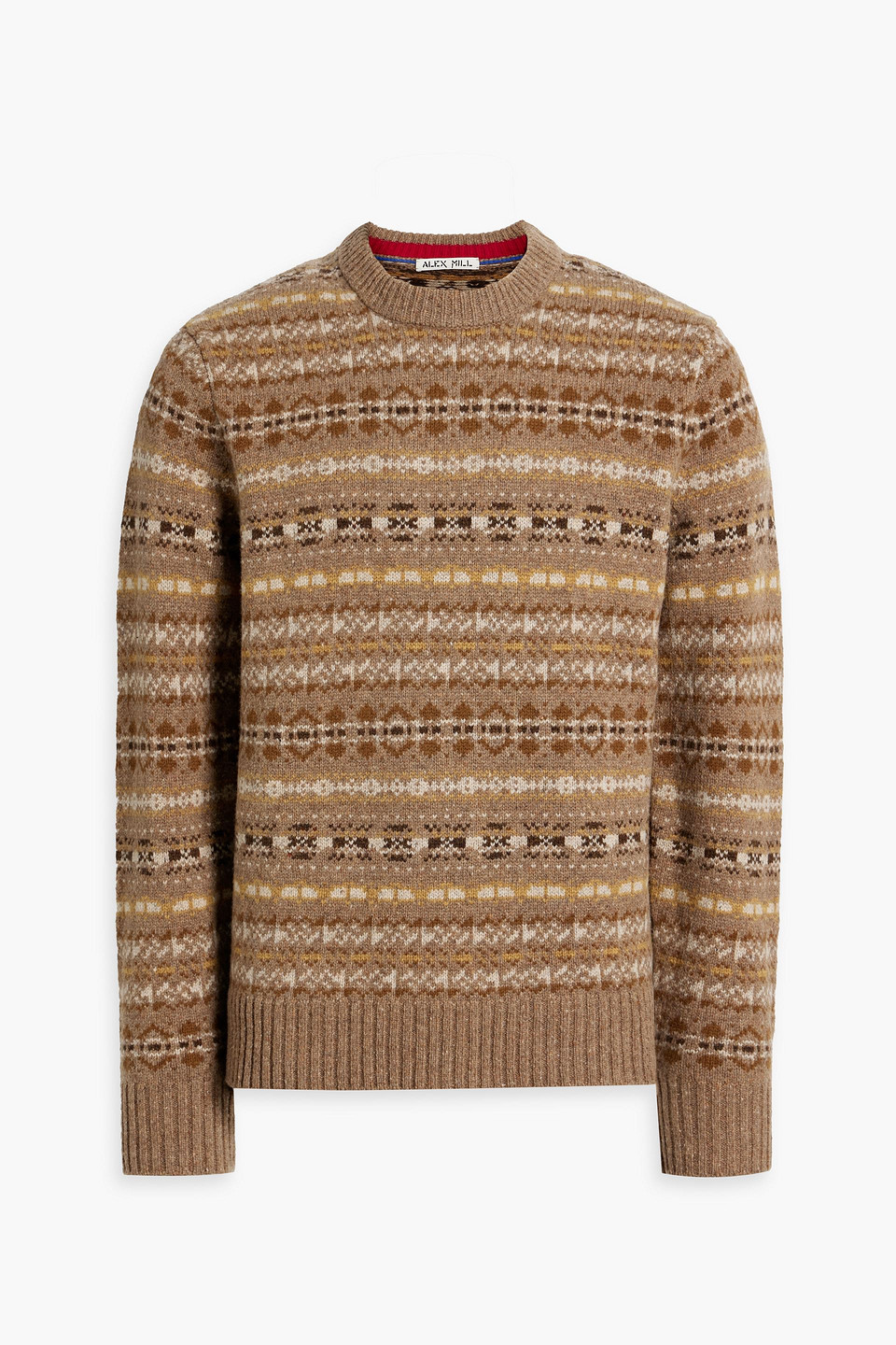 Alex Mill Fair Isle Merino Wool Sweater In Taupe