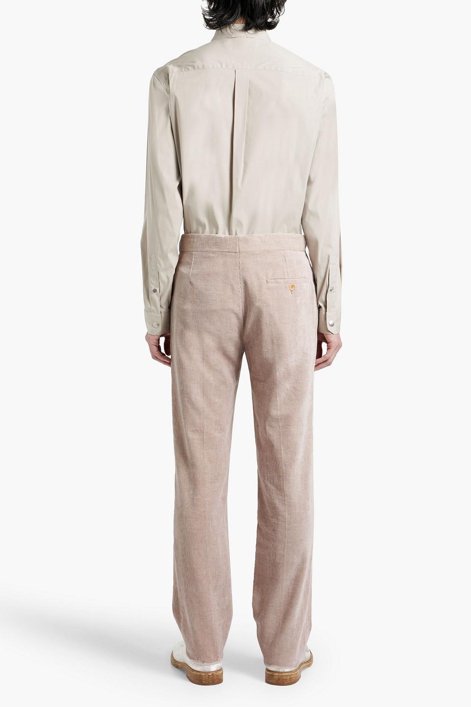 Gabriela Hearst Sebastian Slim-fit Linen And Cotton-blend Corduroy Pants In Blush