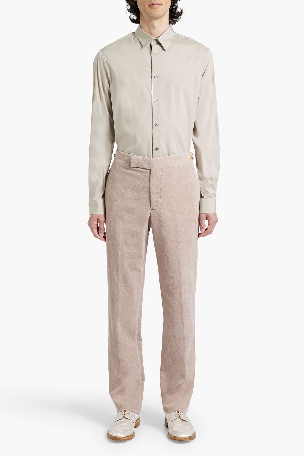 GABRIELA HEARST Sebastian slim-fit linen and cotton-blend corduroy pants