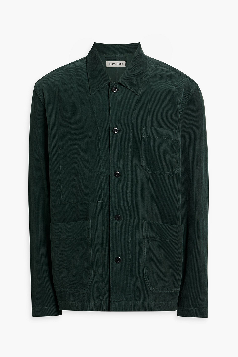 Alex Mill Cotton-corduroy Overshirt In Emerald