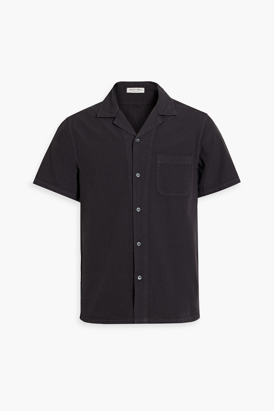 Alex Mill Camp Cotton-seersucker Shirt In Black