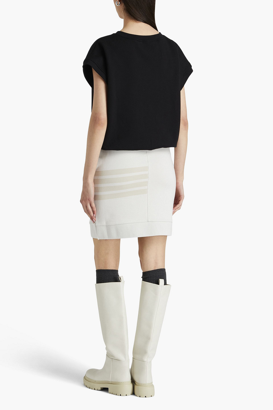  Thom Browne - Minirock Aus Baumwollfrottee - Weiß - It 46 