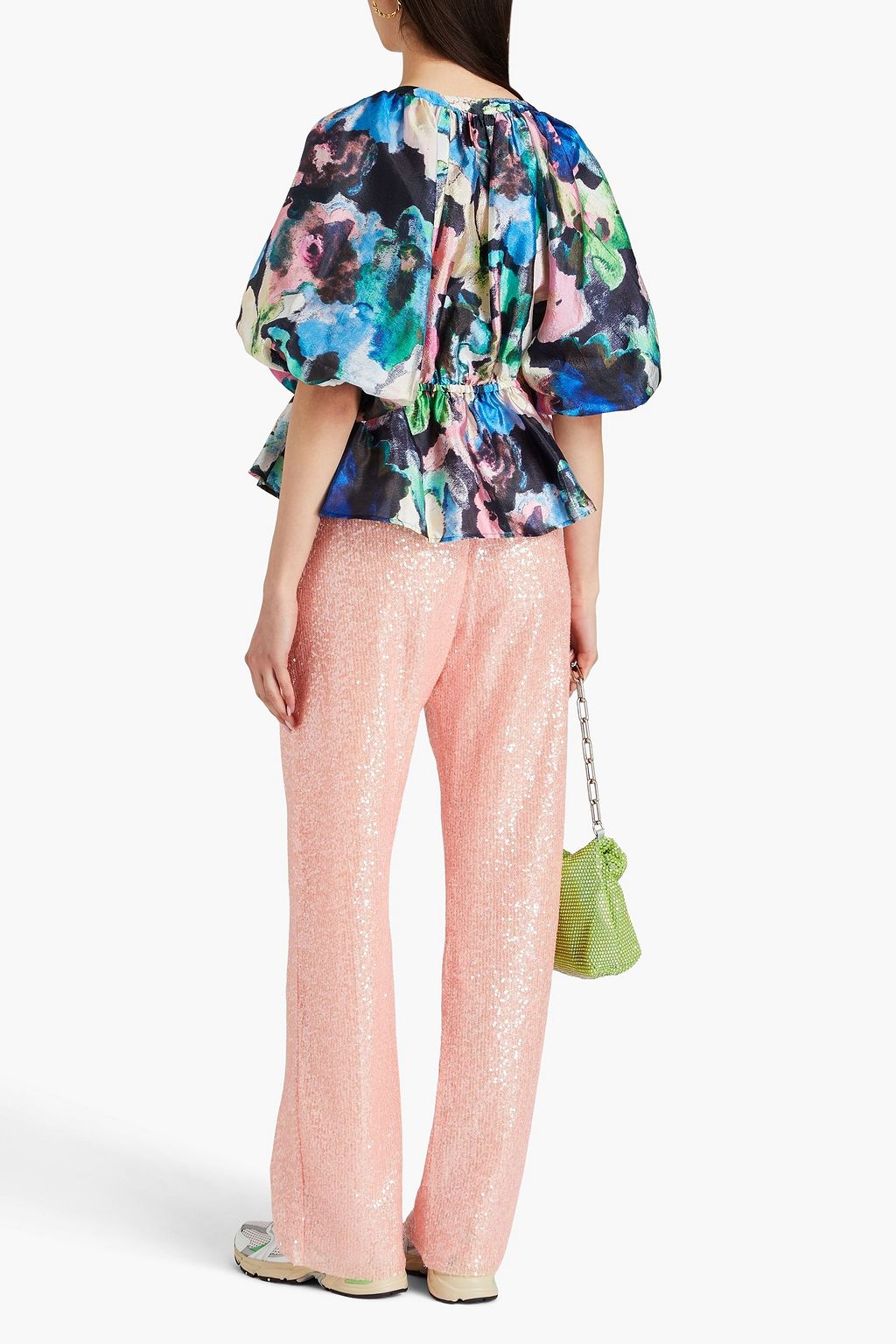 STINE GOYA Fatou sequined tulle wide-leg pants