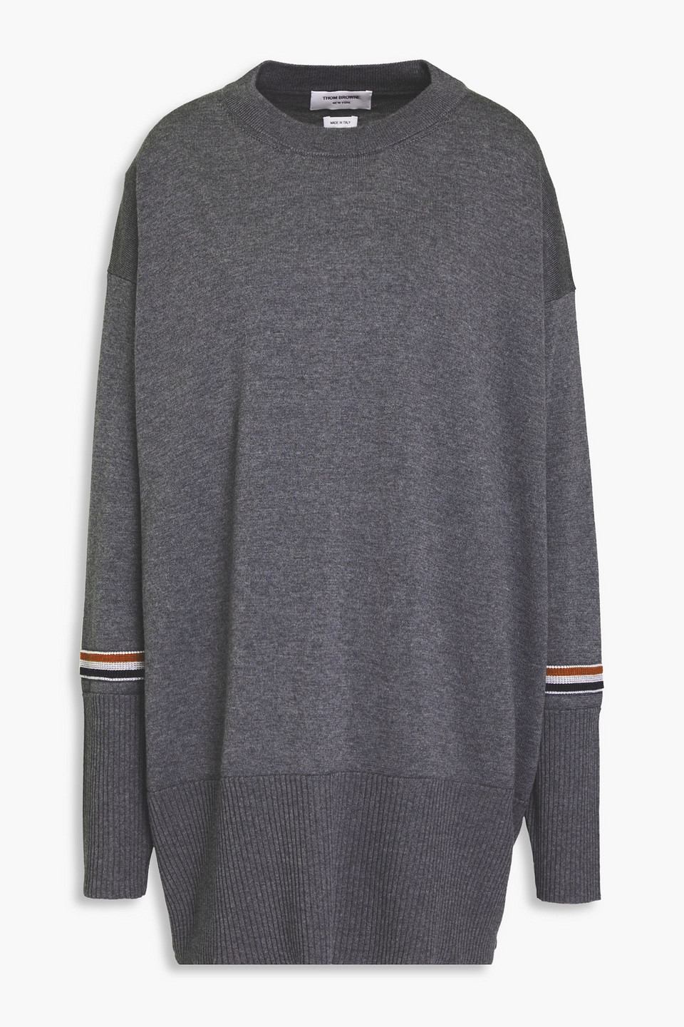 Thom Browne Oversized Wool Sweater In Gray
