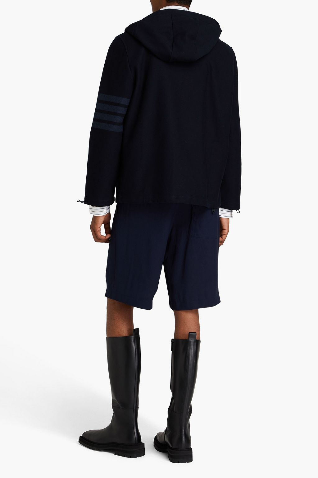 THOM BROWNE Cotton-twill hooded jacket