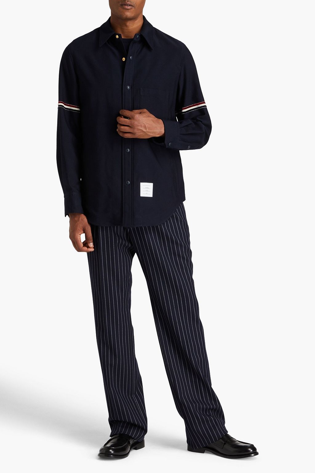THOM BROWNE Overshirt aus Twill aus einer Wollmischung