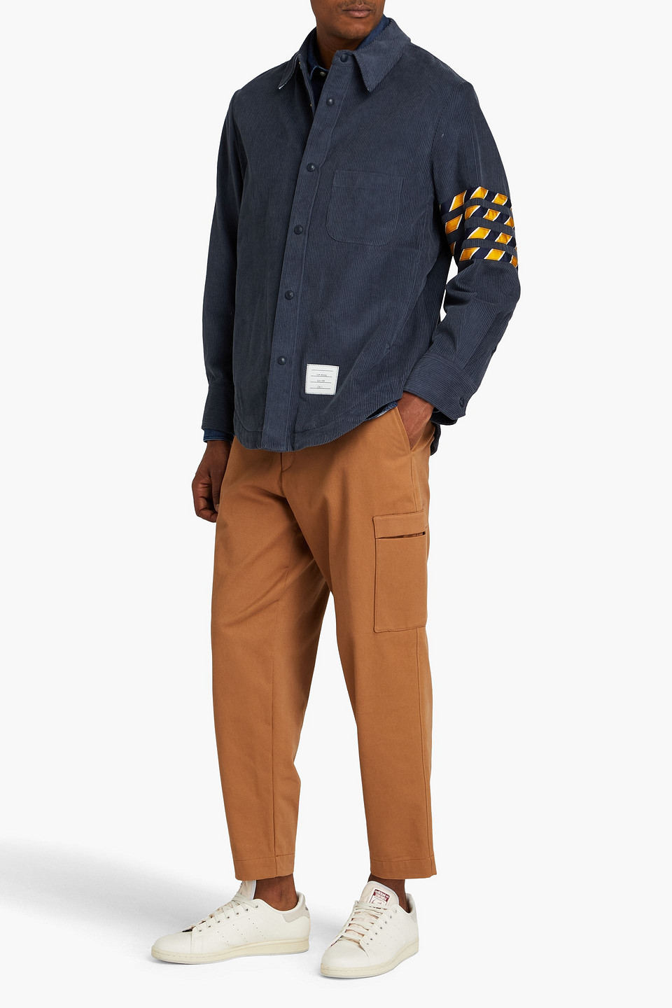 Thom Browne Overshirt Aus Baumwollcord In Marineblau