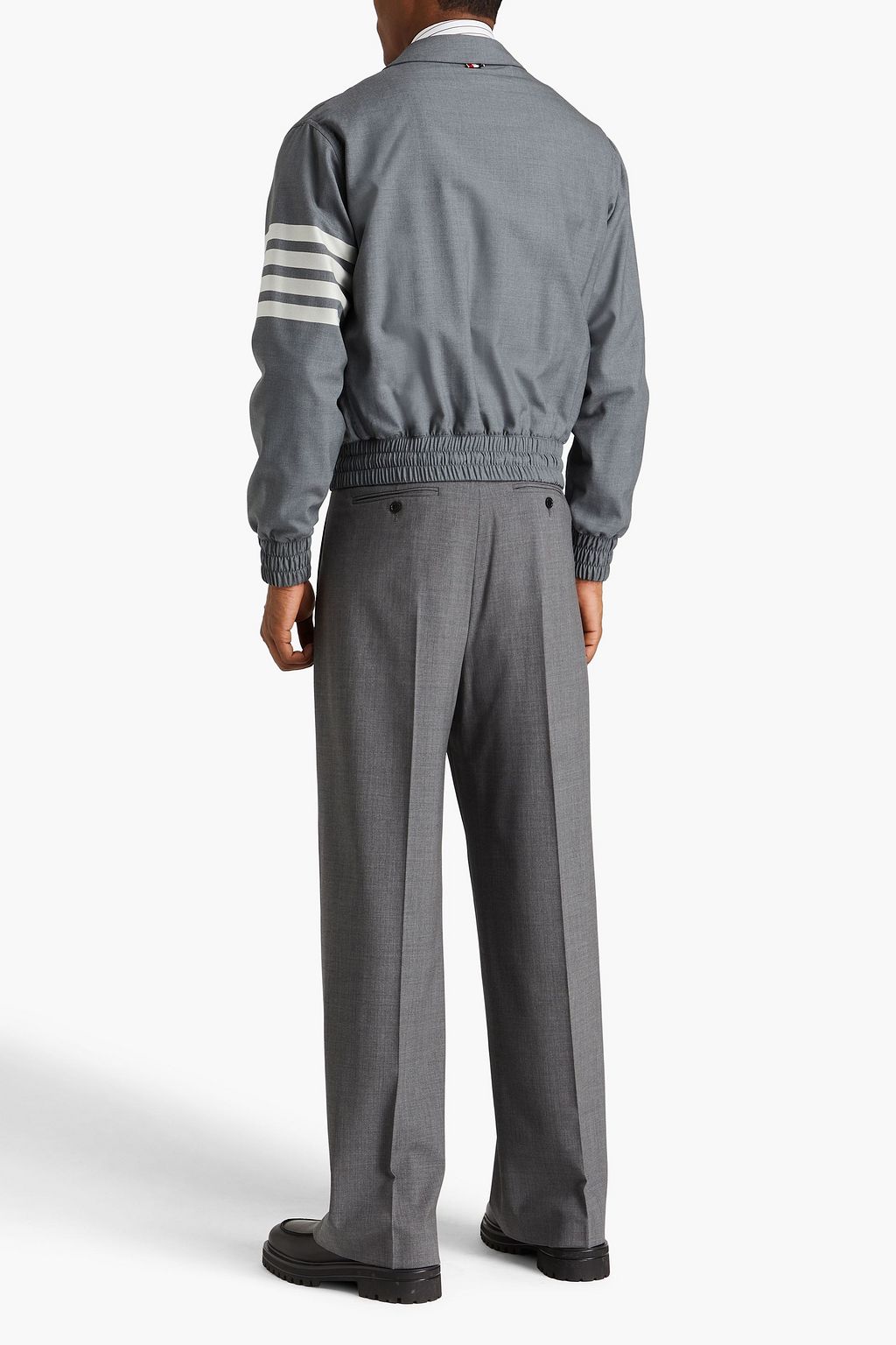 THOM BROWNE جاكيت من الصوف مخطط