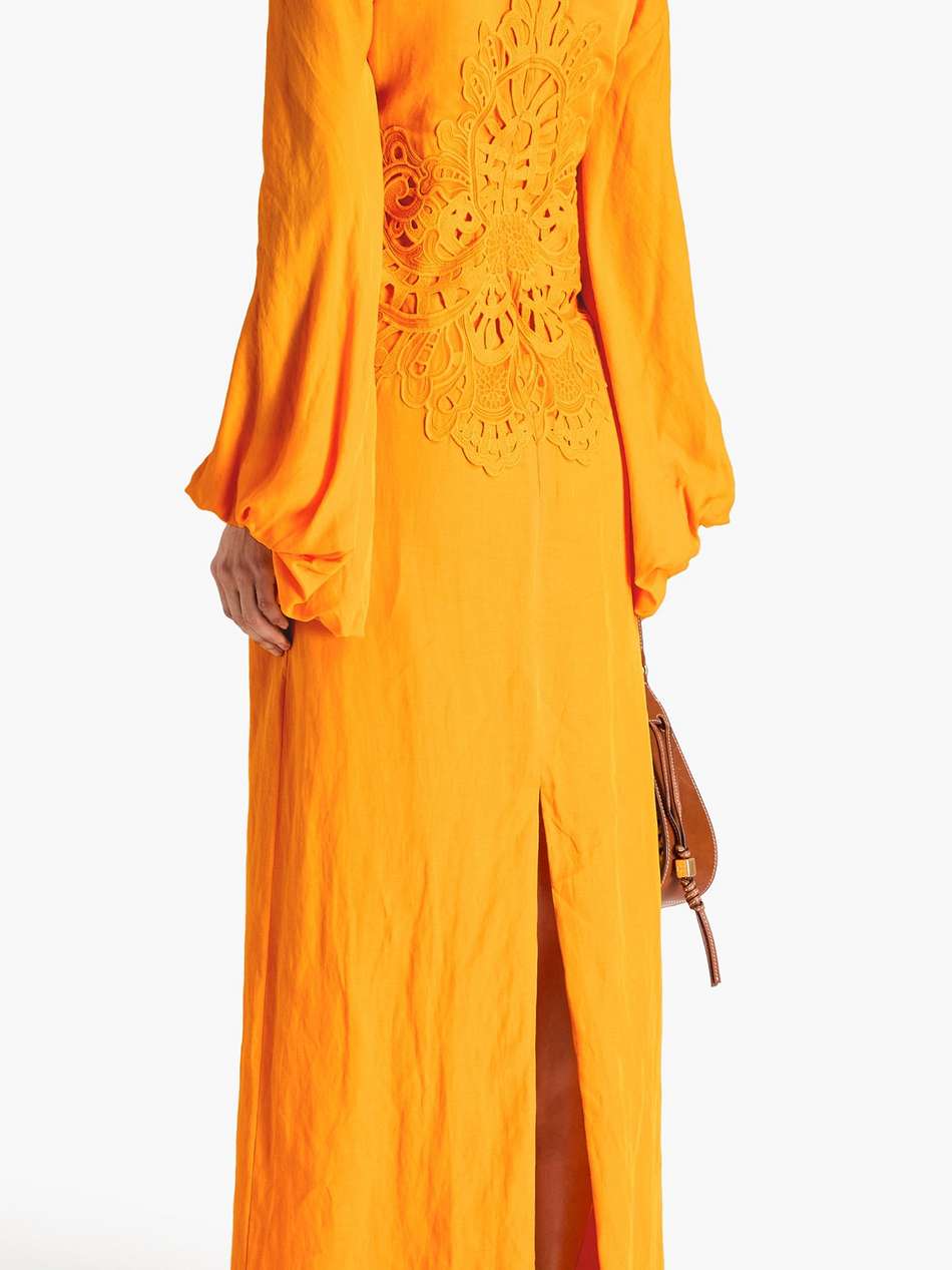 katana appliquéd woven gown