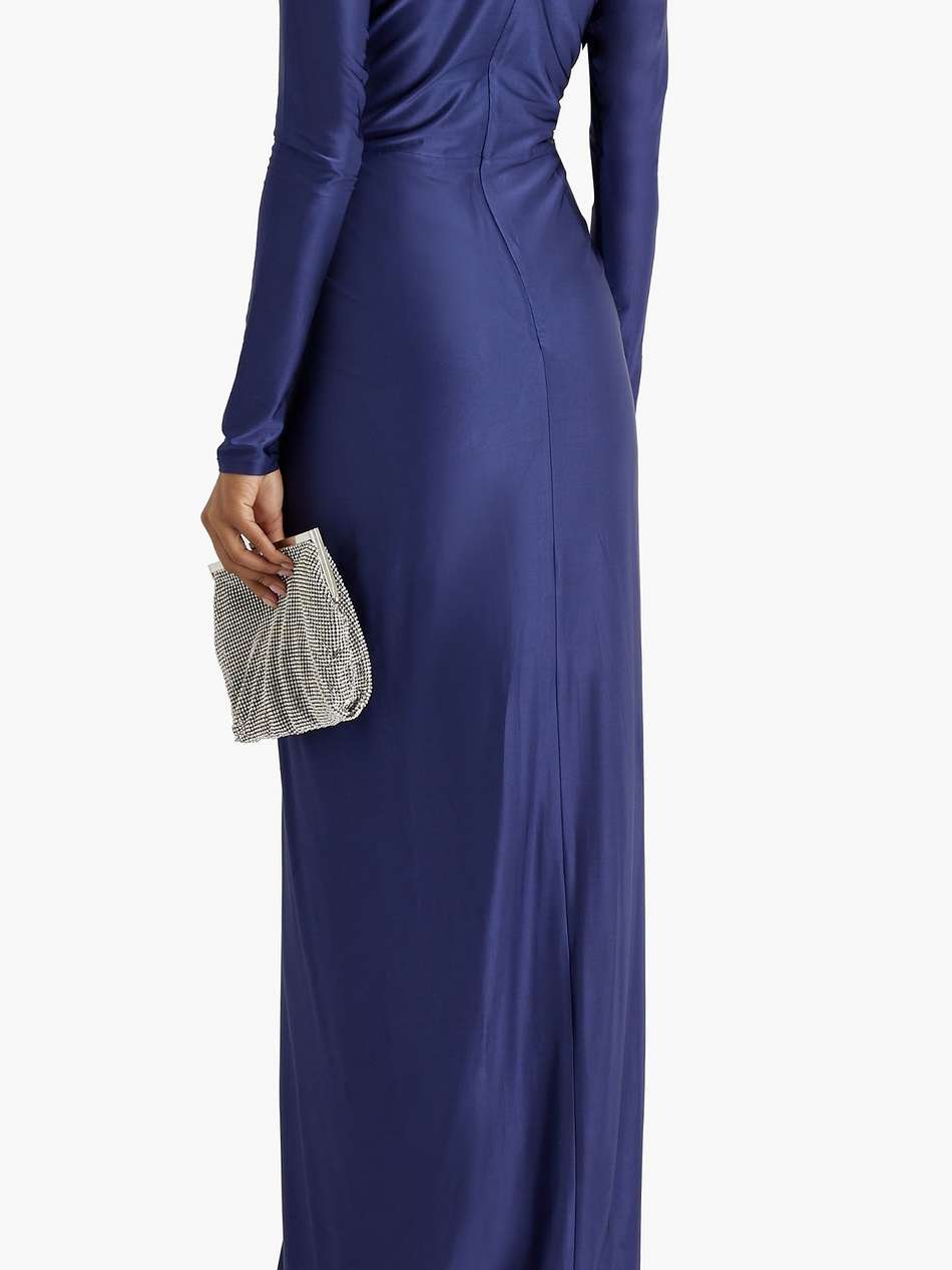 twist-front satin-jersey gown