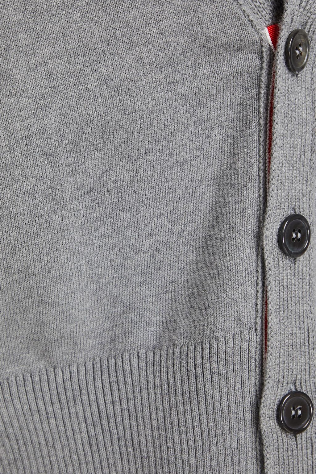 THOM BROWNE Striped cable-knit cotton cardigan