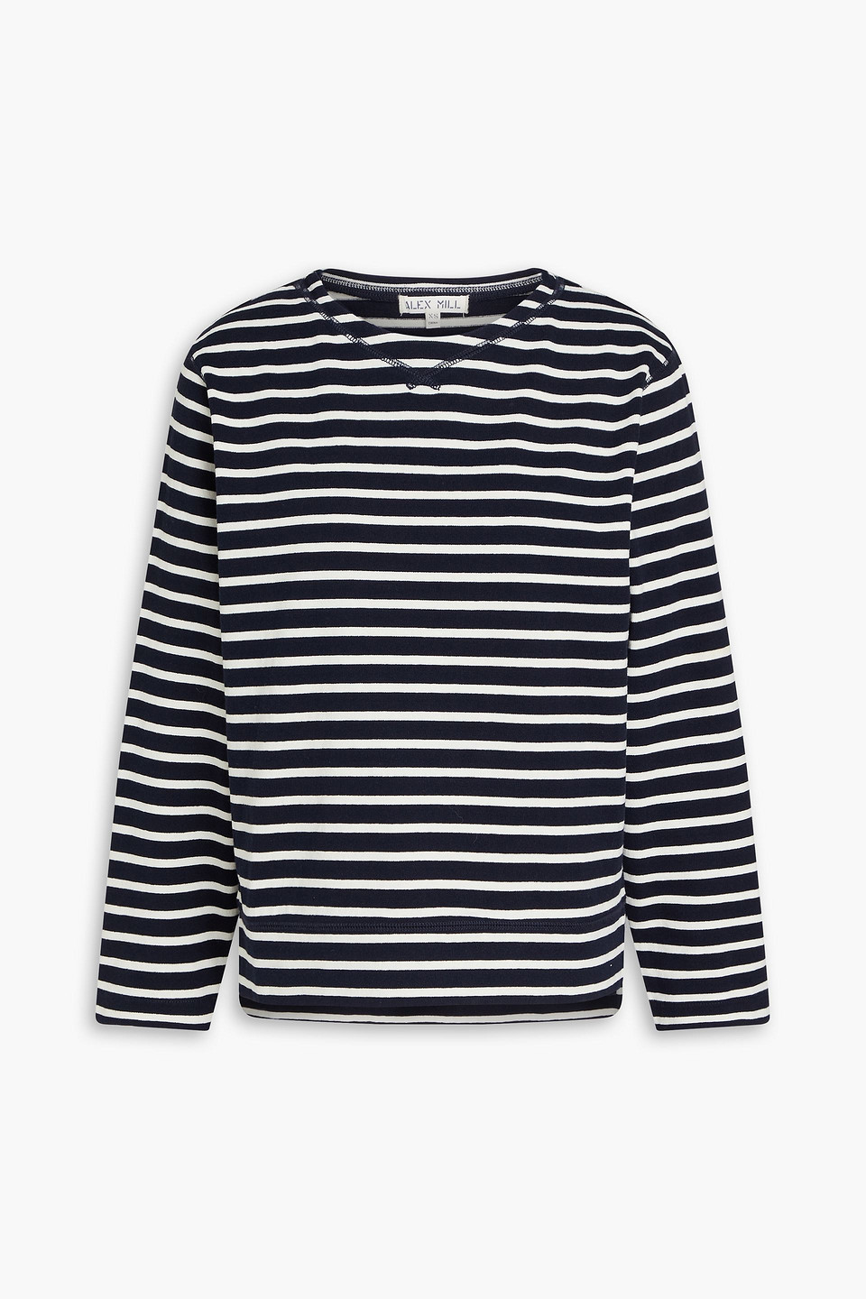 Alex Mill Lakeside Striped Cotton-jersey Top In Midnight Blue