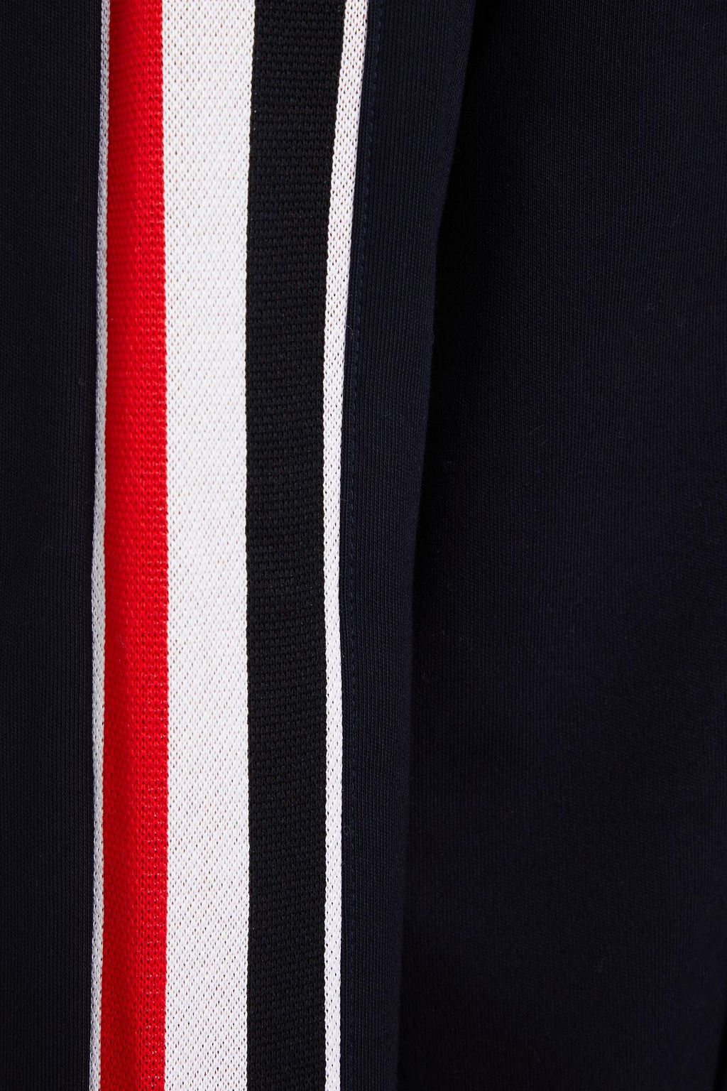 THOM BROWNE كنزة هودي مصنوعة من قطن تيري فرنسي مطاطي بتصميم مخطط