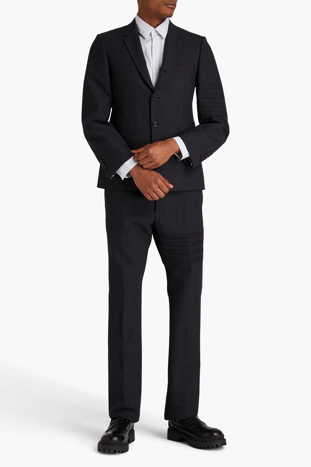 THOM BROWNE Anzughose aus Woll-Tweed mit Streifen
