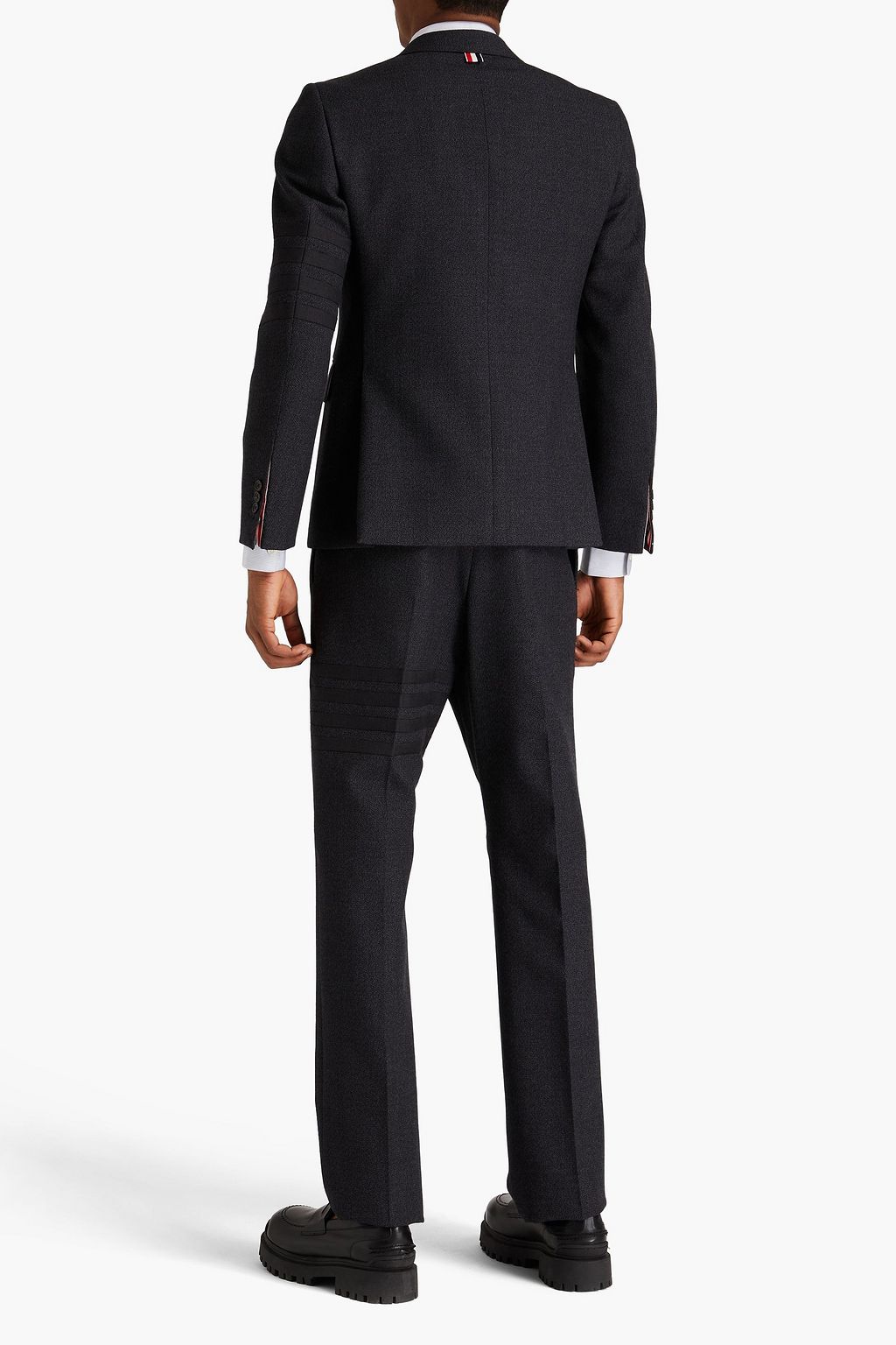 THOM BROWNE Twill-trimmed wool-tweed suit jacket