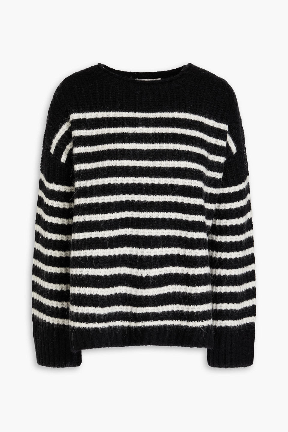Alex Mill Normandie Striped Wool-blend Sweater In Black